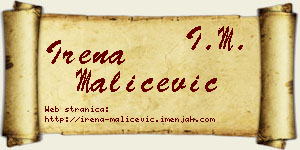 Irena Maličević vizit kartica